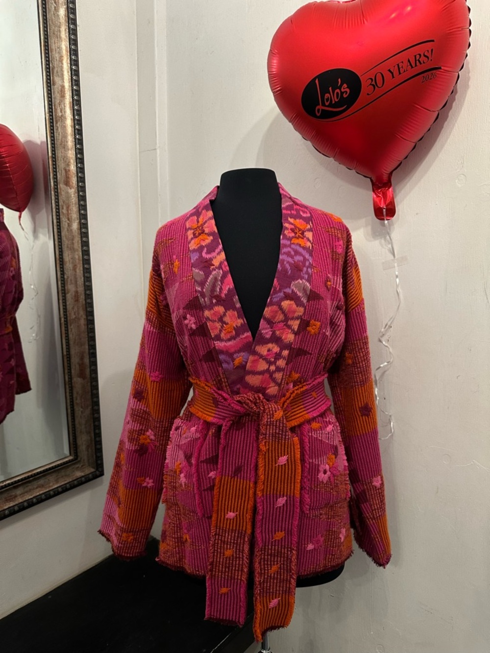 Ikkim’o Floral Knit Belted Cardigan